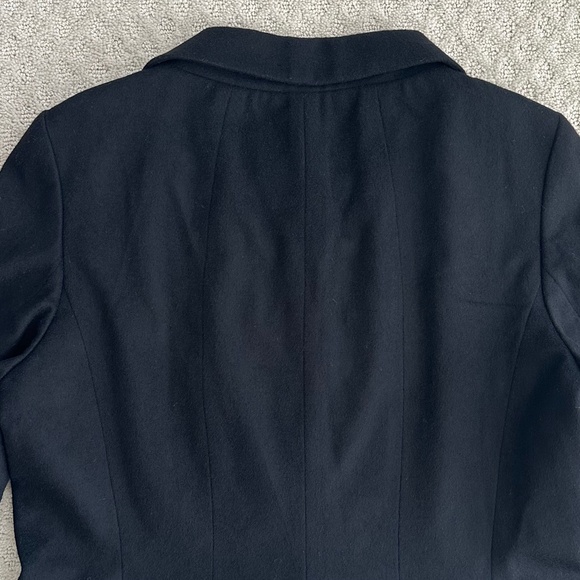 Ann Taylor Wool/Cashmere Fur Trim Blazer Black Size 14 - Picture 10 of 16